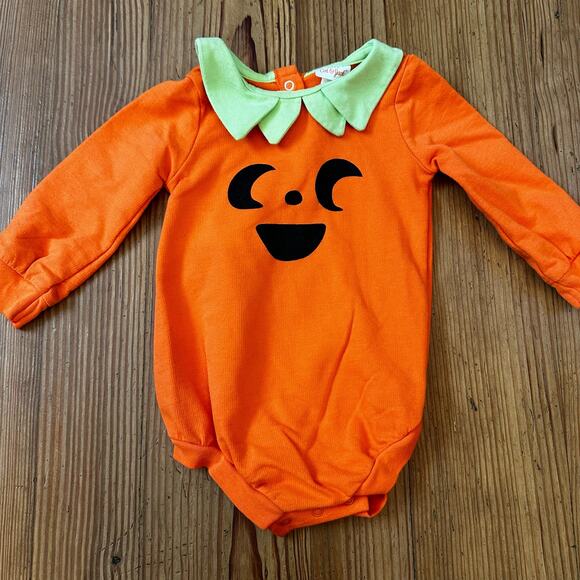 Cat & Jack orange pumpkin jack-o-lantern sweater one-piece SIZE 12M - Picture 1 of 5